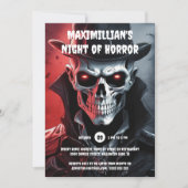 Halloween skelet geraakt man schedel gezicht gloei kaart (Voorkant)