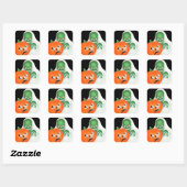 Halloween Skelet Ghoul en Pompoen Vierkante Sticker (Vel)