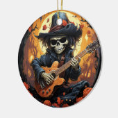 Halloween Skelet Gitaar spelen - Rock and Roll Keramisch Ornament (Links)