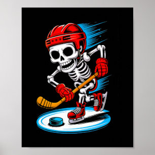 Halloween Skelet Grappig Hockey Shirt Voor Tienerj Poster