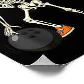 Halloween Skelet Grappige Bowling Liefhebbers Voor Poster (Hoek)