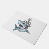 Halloween Skelet Haai Grappig Halloween Gift Deurmat (Schuin)
