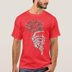 halloween skelet hand met een Roos aanjager T-shirt