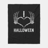 Halloween Skelet Handen Hart Schattigee Vrouwen Me Fleece Deken (Voorkant)