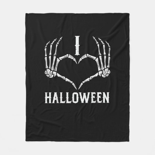 Halloween Skelet Handen Hart Schattigee Vrouwen Me Fleece Deken (Voorkant)