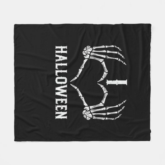 Halloween Skelet Handen Hart Schattigee Vrouwen Me Fleece Deken (Voorkant (Horizontaal))