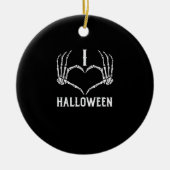 Halloween Skelet Handen Hart Schattigee Vrouwen Me Keramisch Ornament (Voorkant)