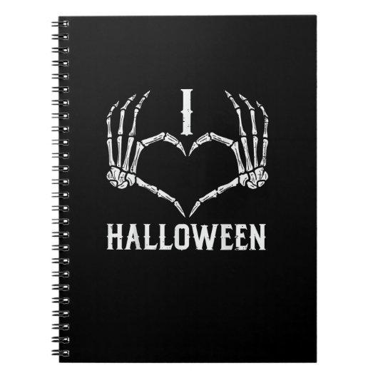 Halloween Skelet Handen Hart Schattigee Vrouwen Me Notitieboek (Voorkant)