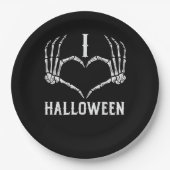 Halloween Skelet Handen Hart Schattigee Vrouwen Me Papieren Bordje (Voorkant)