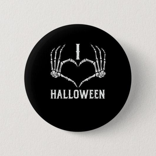Halloween Skelet Handen Hart Schattigee Vrouwen Me Ronde Button 5,7 Cm (Voorkant)