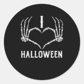 Halloween Skelet Handen Hart Schattigee Vrouwen Me Ronde Sticker (Voorkant)