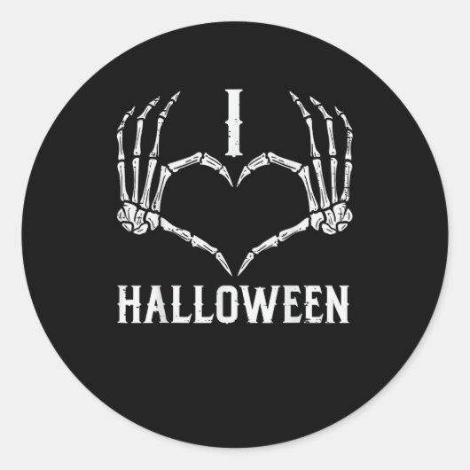 Halloween Skelet Handen Hart Schattigee Vrouwen Me Ronde Sticker (Voorkant)