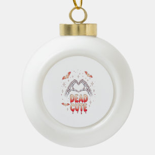 halloween Skelet Handen Hart, Vleermuizen & Bloed Keramische Bal Ornament