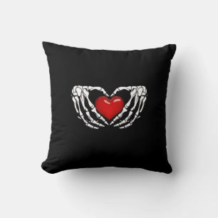 Halloween Skelet Handen Rond Hart Kussen