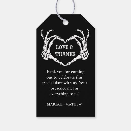 Halloween Skelet Hart Handen Bedankje Cadeau Cadeaulabel (Voorkant)