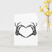 Halloween Skelet Hart Handen Kaart (Gele Bloem)