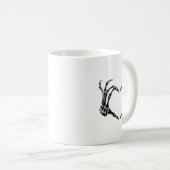 Halloween Skelet Hart Handen Koffiemok (Voorkant rechts)