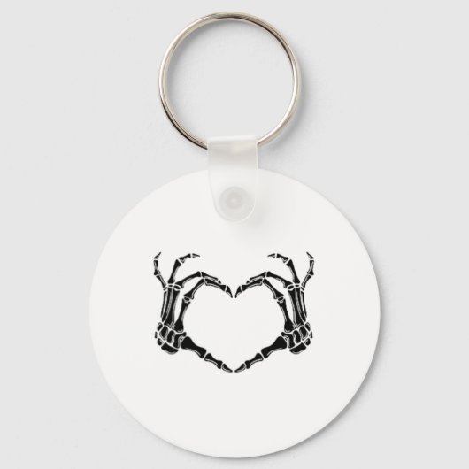 Halloween Skelet Hart Handen Sleutelhanger (Voorkant)