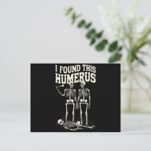Halloween skelet heb grappige opperarmbeen kostuum briefkaart