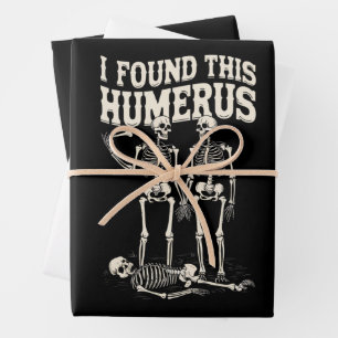 Halloween skelet heb grappige opperarmbeen kostuum inpakpapier vel