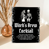Halloween Skelet Heksenbrouwsel Cocktail Bord Reclamebord Met Voetstuk