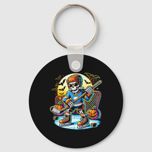 Halloween Skelet Hockey (1) Sleutelhanger (Voorkant)