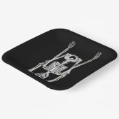 Halloween skelet hoofdstand papieren bordje (Gebogen)