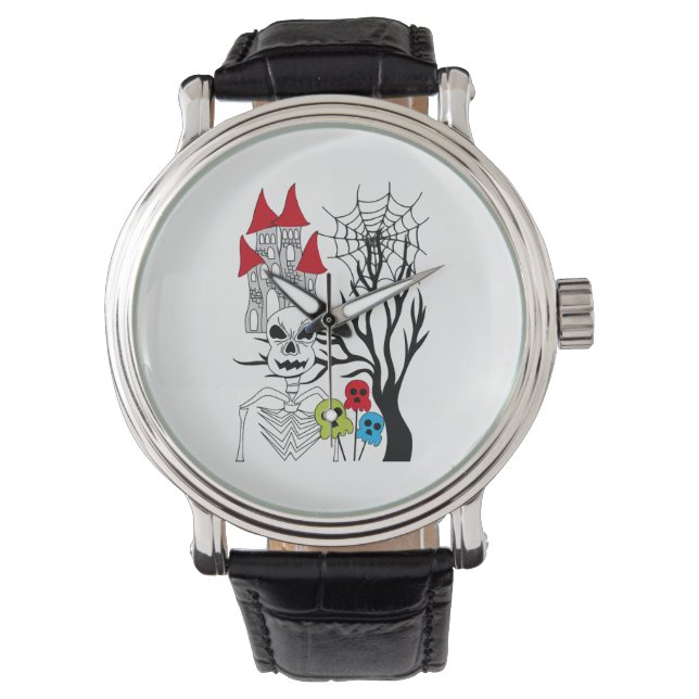 halloween-skelet horloge (Voorkant)