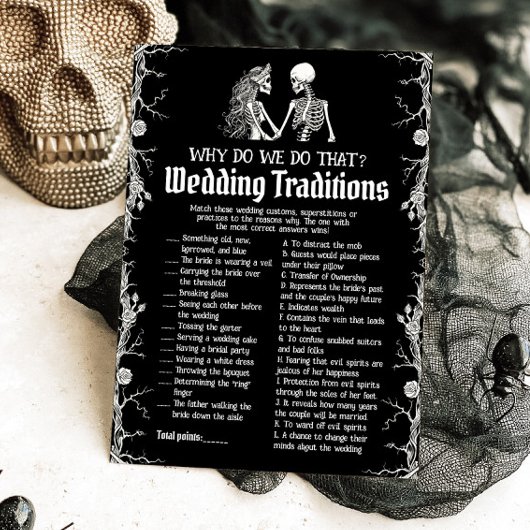 Halloween Skelet Huwelijks Tradities Bruidsspel Kaart