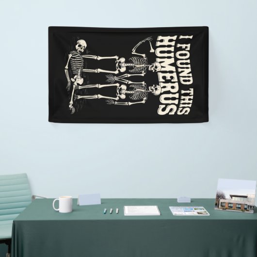 Halloween skelet Ik vond humerus grappig kostuum Spandoek (Beurs)