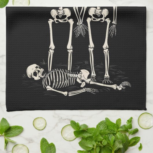 Halloween skelet Ik vond humerus grappig kostuum Theedoek (Gevouwen)