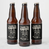 Halloween skelet ik vond opperarmbeen grappig kost bier etiket (Flessen)
