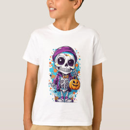 Halloween skelet illustratie t-shirt