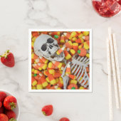 Halloween skelet in suikermaïs servet (Insitu)