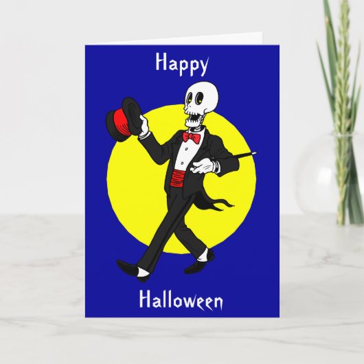 Halloween Skelet in Tuxedo Suit Kaart (Voorkant)