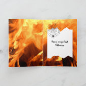Halloween-skelet in vlammen kaart (Binnen)