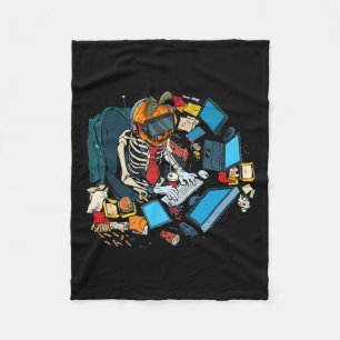 Halloween Skelet Jack O Lantern Gamer Boys Fleece Deken