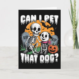 Halloween Skelet Kan ik die hond aaien Kaart