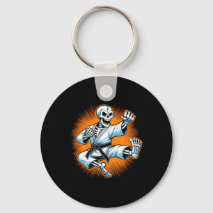 Halloween Skelet Karate 1 Sleutelhanger