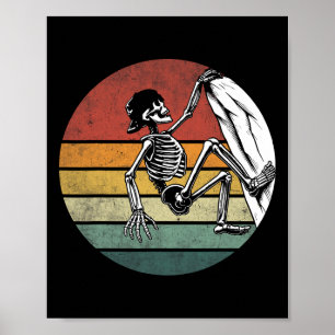 Halloween Skelet Klimmer Vintage Skelet Rots C Poster