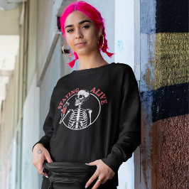 Halloween Skelet Koffie Leven Trui