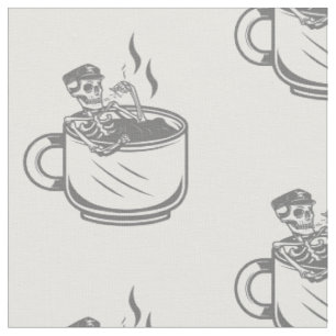 halloween skelet koffiebeker retro stof