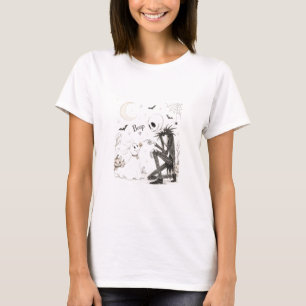 Halloween Skelet Koning Geest Puppy T-shirt