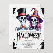 Halloween Skelet Koppel Feestdagenkaart (Voorkant / Achterkant)