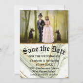Halloween Skelet Koppel Gotische Sla de Datum Op Save The Date (Voorkant)