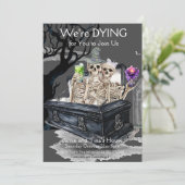 Halloween skelet koppel kostuum partij kaart (Staand voorkant)