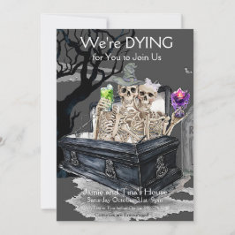 Halloween skelet koppel kostuum partij kaart