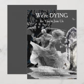 Halloween skelet koppel kostuum partij kaart (Voorkant / Achterkant)