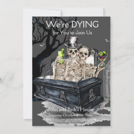 Halloween skelet koppel kostuum partij kaart