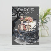 Halloween skelet koppel kostuum partij kaart (Staand voorkant)